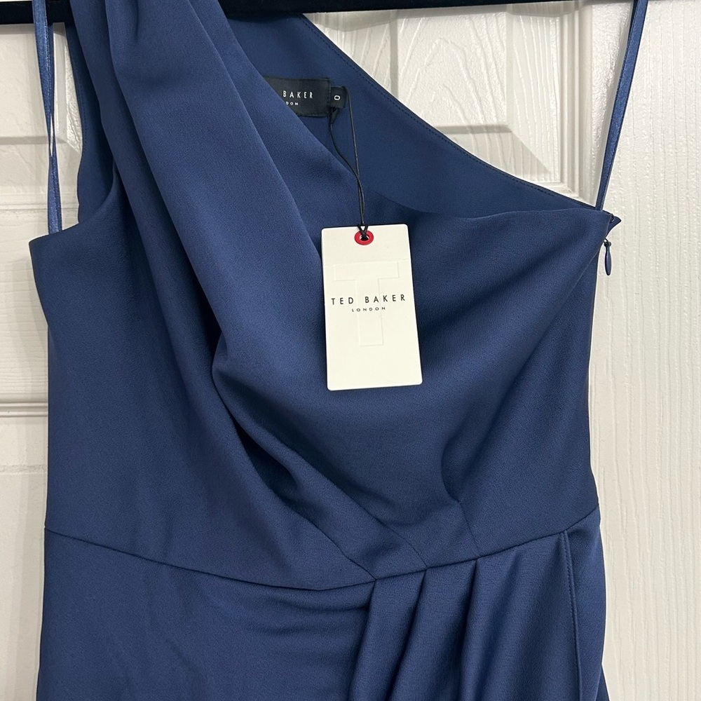 Ted Baker Blue One Shoulder Sheath Dress
